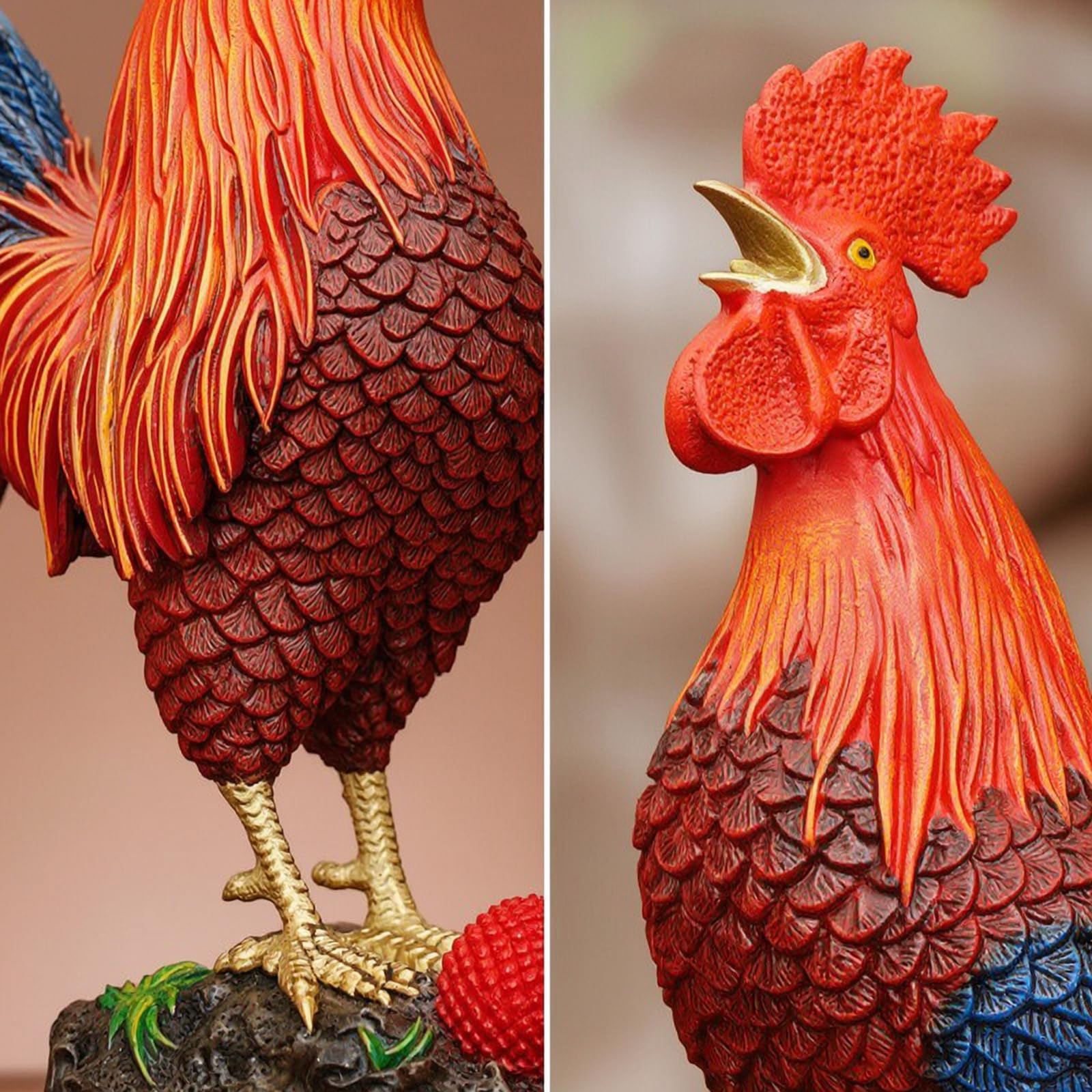 Figura corativa en Latón con y Roja para Adornar Repisa O Vitrina Acuado para Añadir un a Hogares y Espacios Trabajo con Ambiente Acogedor, Mediano 23cm Largo X 12cm Ancho X 29cm Alto