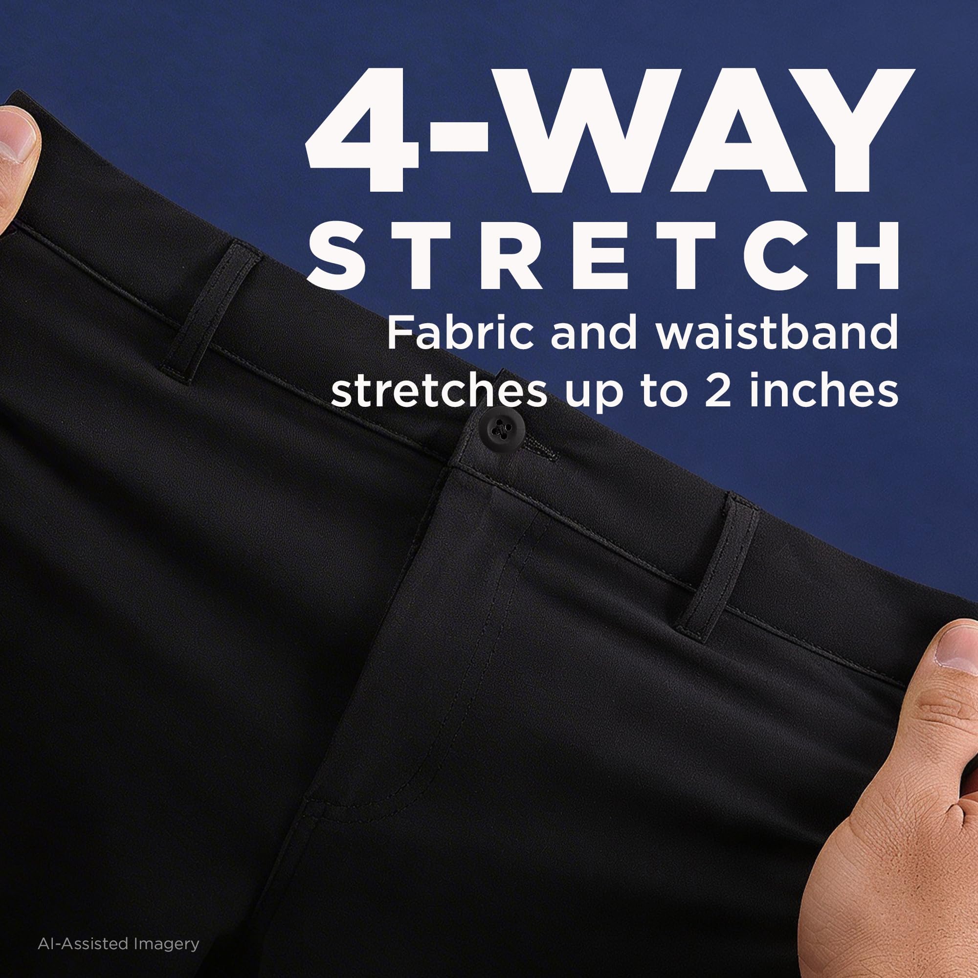 Haggar Pantalón Corto Deportivo de Viaje para Hombre, Entrepierna de 9 Pulgadas