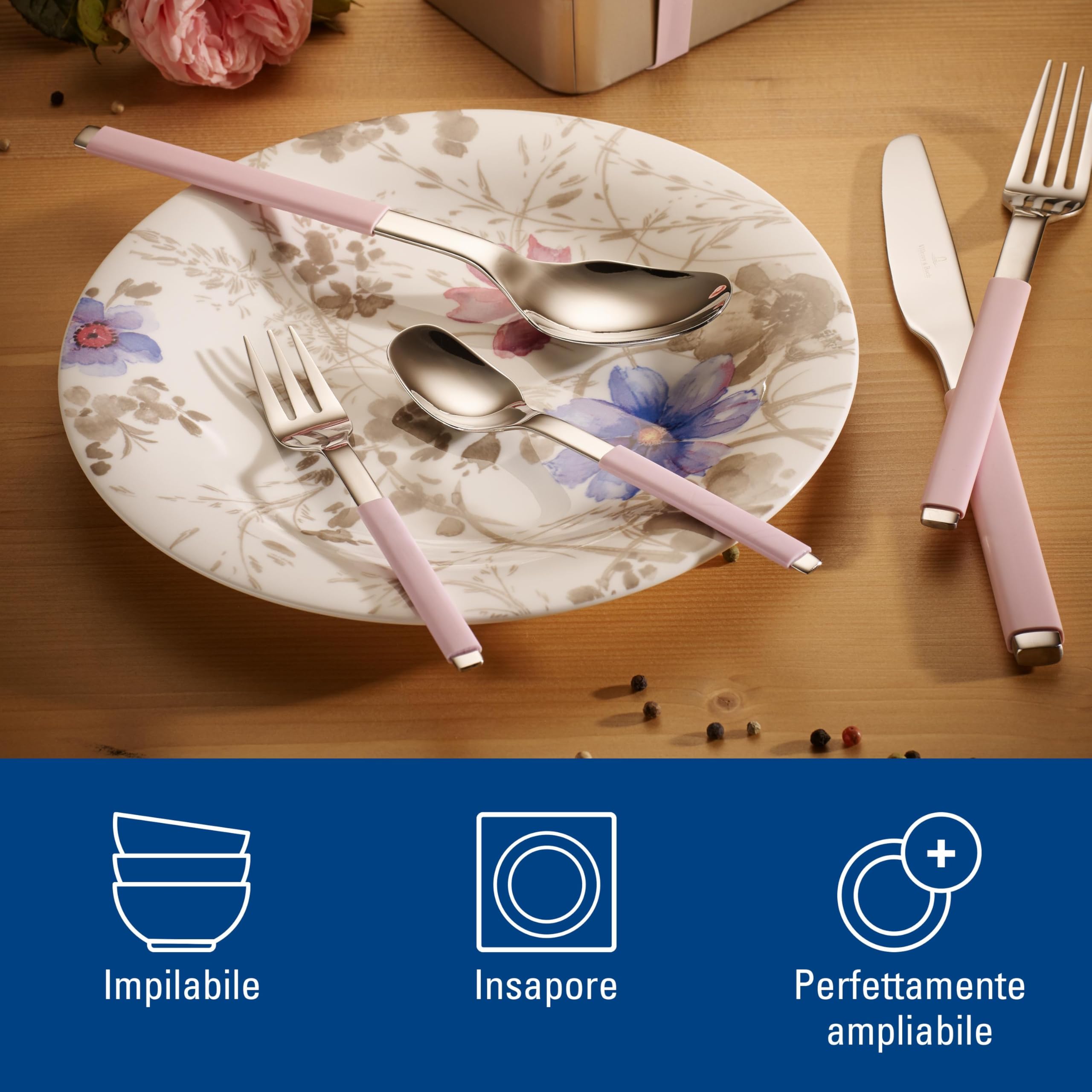 Villeroy & Boch Mariefleur Gris Servizio da Caffè per 6 Persone, Porcellana Premium, 18 Pezzi, Bianco/Blu/Grigio