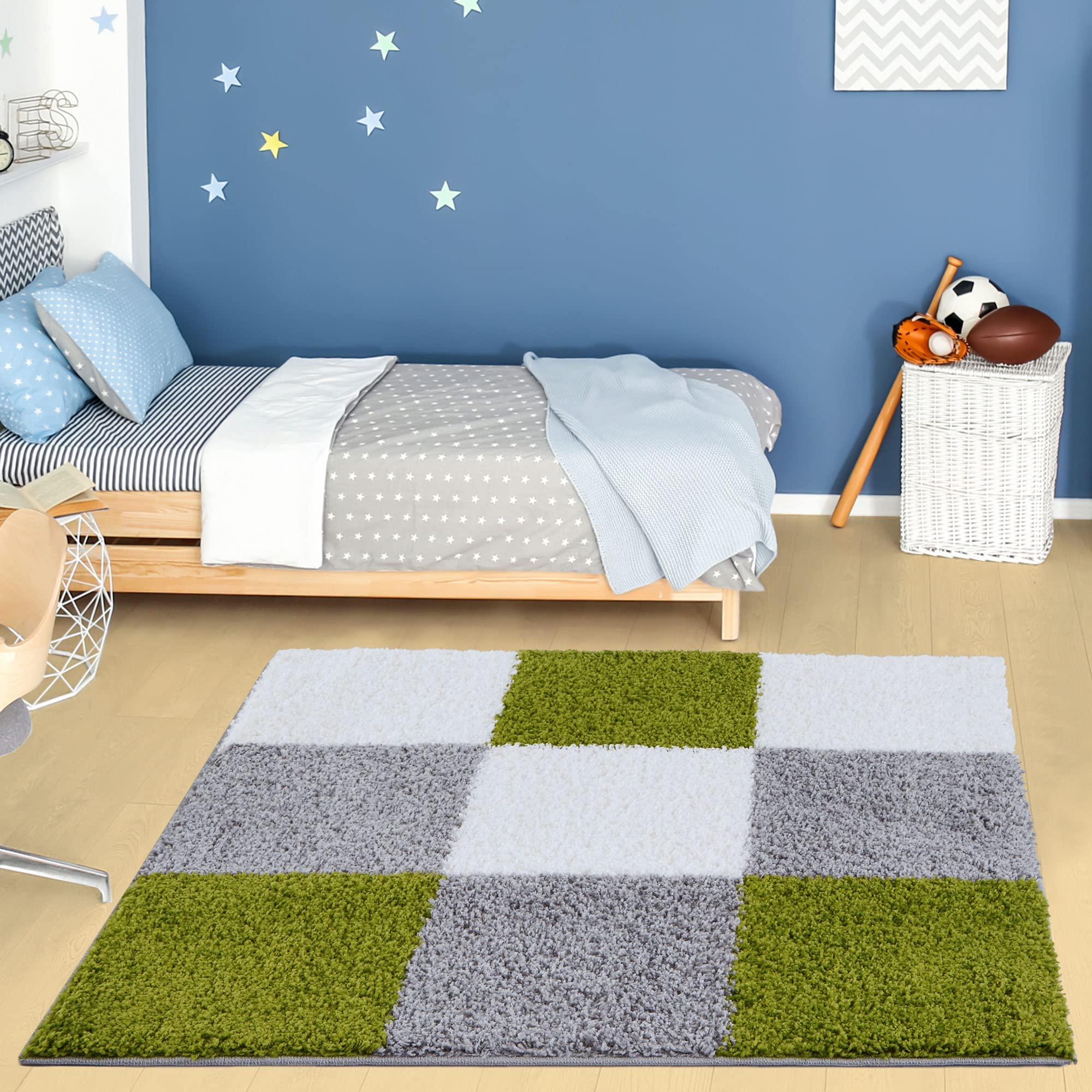 Myshaggy Collection Rugs Geometric Design in Green