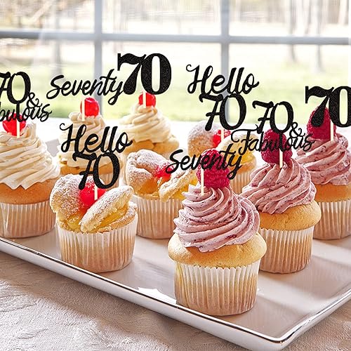 Miniatura 160 de 24 piezas de decoraciones oficiales para cupcakes de cumpleaños número 13 Hello 13 Thirteen Cupcake Picks 13th Birthday Cake Decor Supplies Black