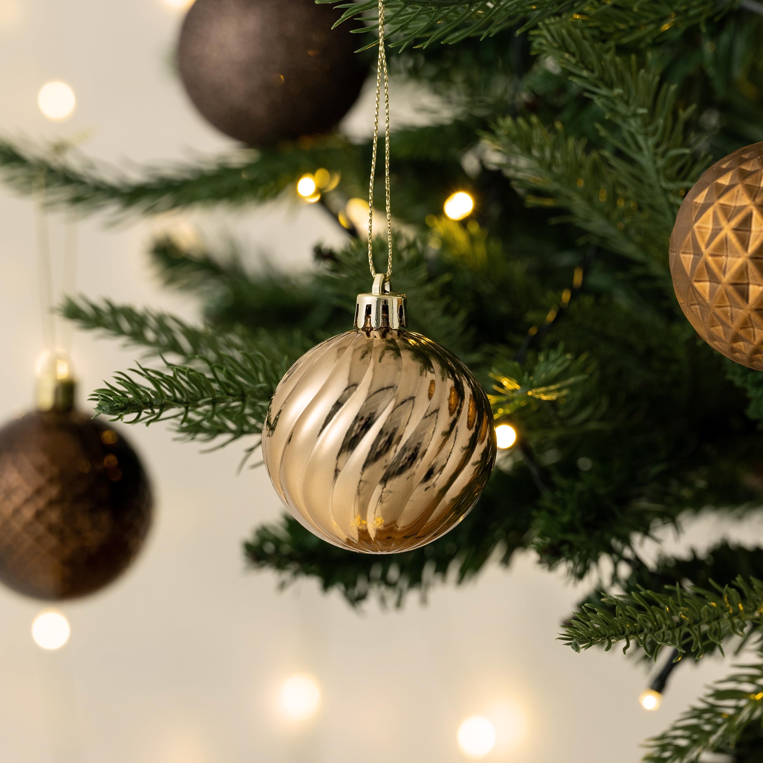 Valery Madelyn Weihnachtsbaumschmuck, Kugel-Ornament-Set, Bronze, Kupfer, Braun, Gold, bruchsicher, hängende Ornamente, Großpackung für Herbst, Erntedankfest, Herbst, Ernte, Weihnachten, Urlaub, Party