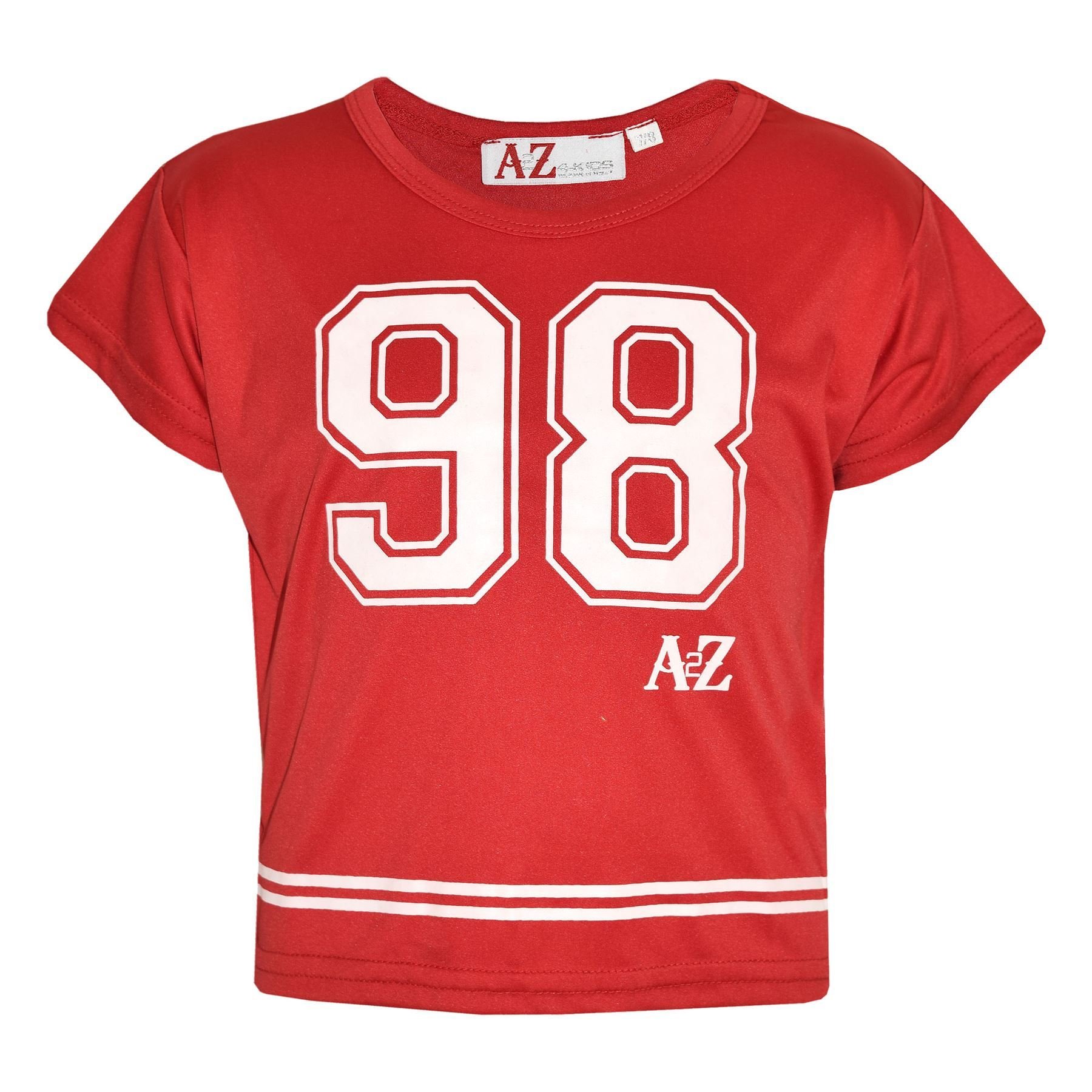 A2z 4 Kids Girls Red Top Kids 98 Trendy T Shirt - New Crop Top 98 13