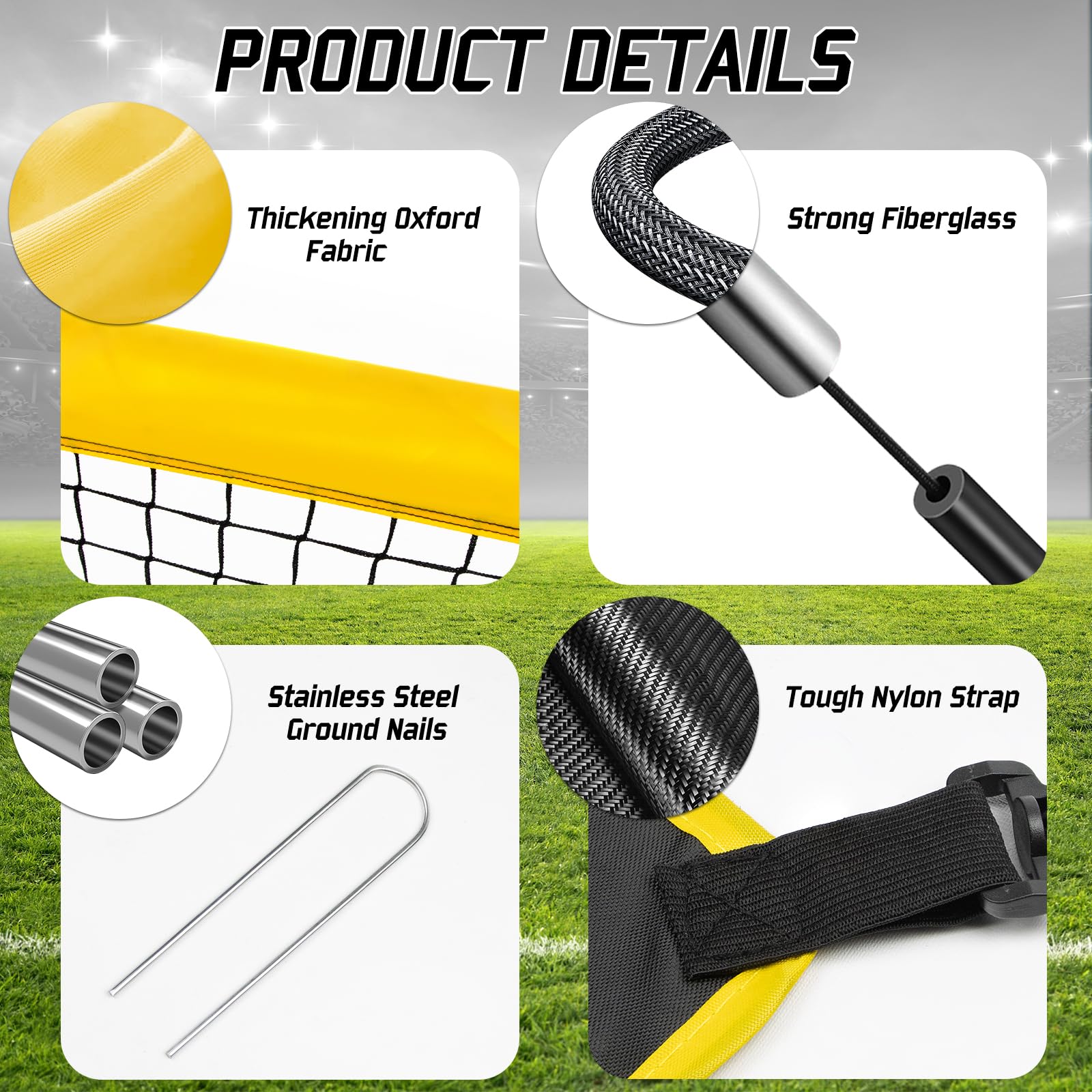 EXTFANS Porta da Calcio per Bambini, Porte da Calcio per Giardino, Rete da Calcio con Borsa per Il Trasporto e 4 Chiodi Rettificati