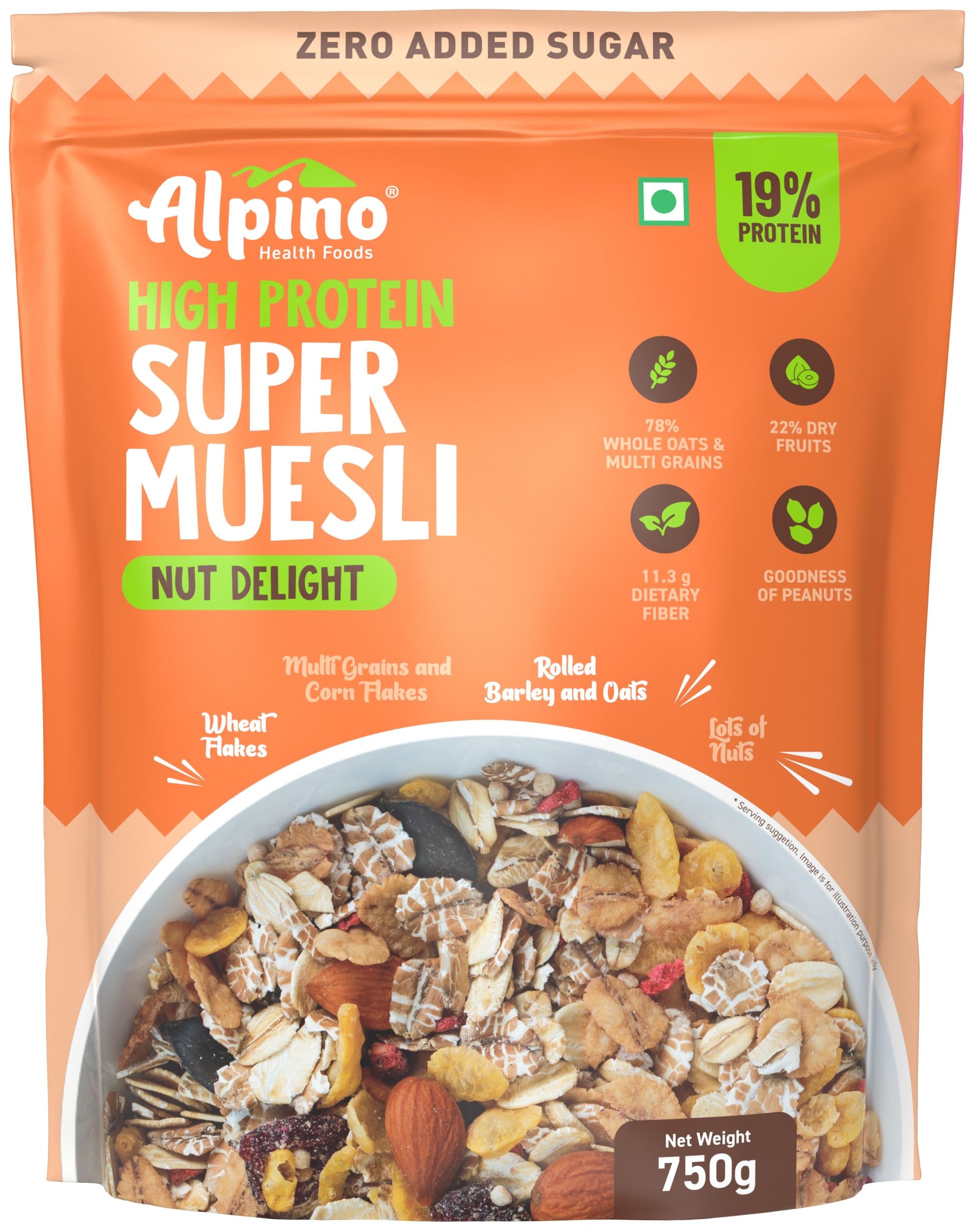 See full amazon price history chart for ALPINO Super Muesli Nut Delight - 69% Whole Grain, 20% Dried Fruits & Nuts - Finest Nuts & Raisins, No Sugar Infused Fruits - High in Protein, Source of Fibre - Breakfast Cereal (750 G) ALPINO Super Muesli Nut Delight - 69% Whole Grain, 20% Dried Fruits & Nuts - Finest Nuts & Raisins, No Sugar Infused Fruits - High in Protein, Source of Fibre - Breakfast Cereal (750 G) (B0CGRS3PQS) Amazon Price History, Amazon Price Tracker