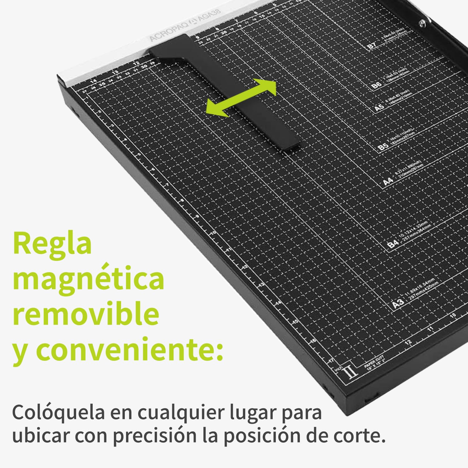ACROPAQ Guillotina de Papel Cortador de Papel A3 A4 460mm 8 Hojas Base de Metal