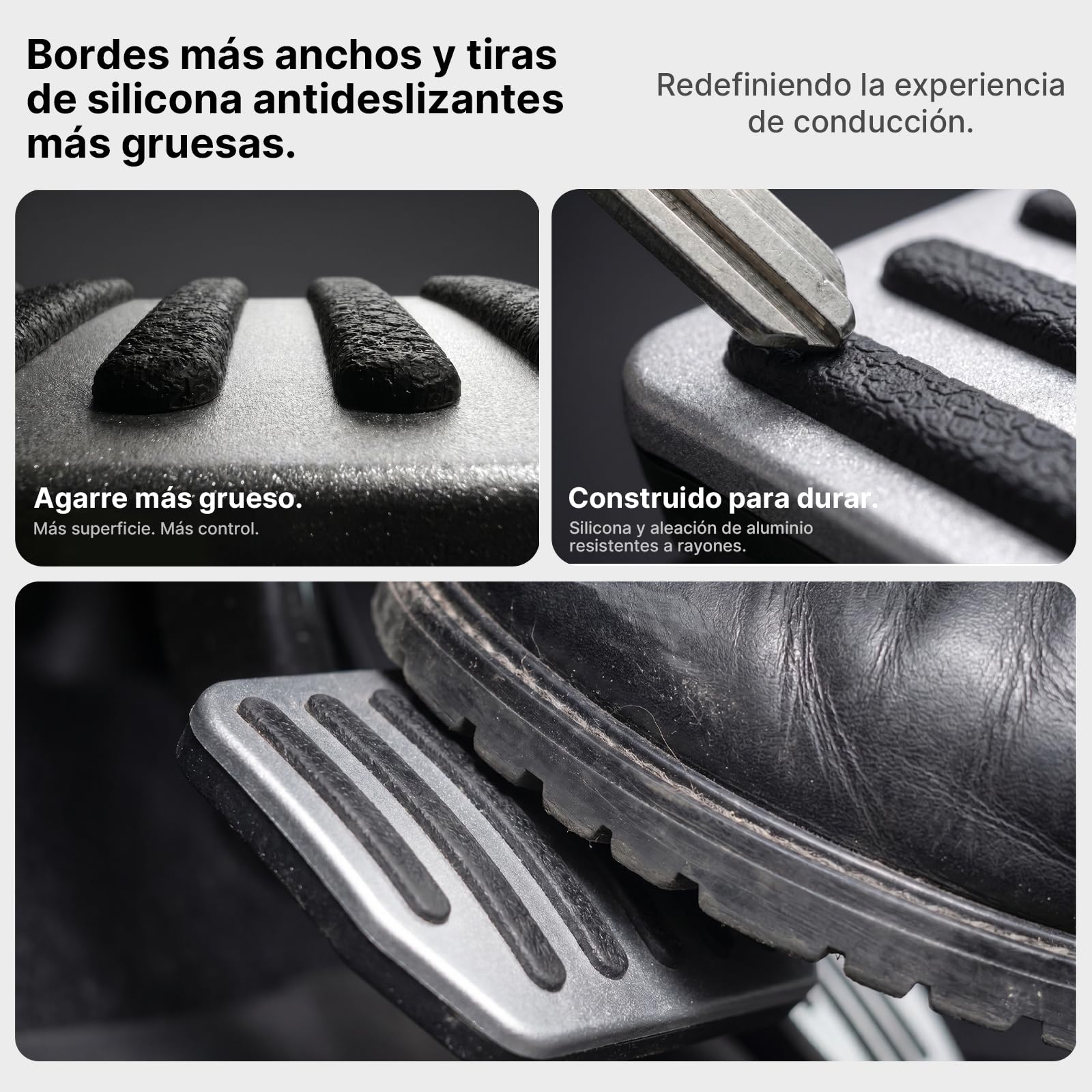 Cubre Pedales de Freno y Acelerador para Tesla Model 3 (2017-2026) y Model Y (2020-2026) - Pedales de Aluminio Antideslizante Compatible con Model 3 Highland y Model Y Juniper