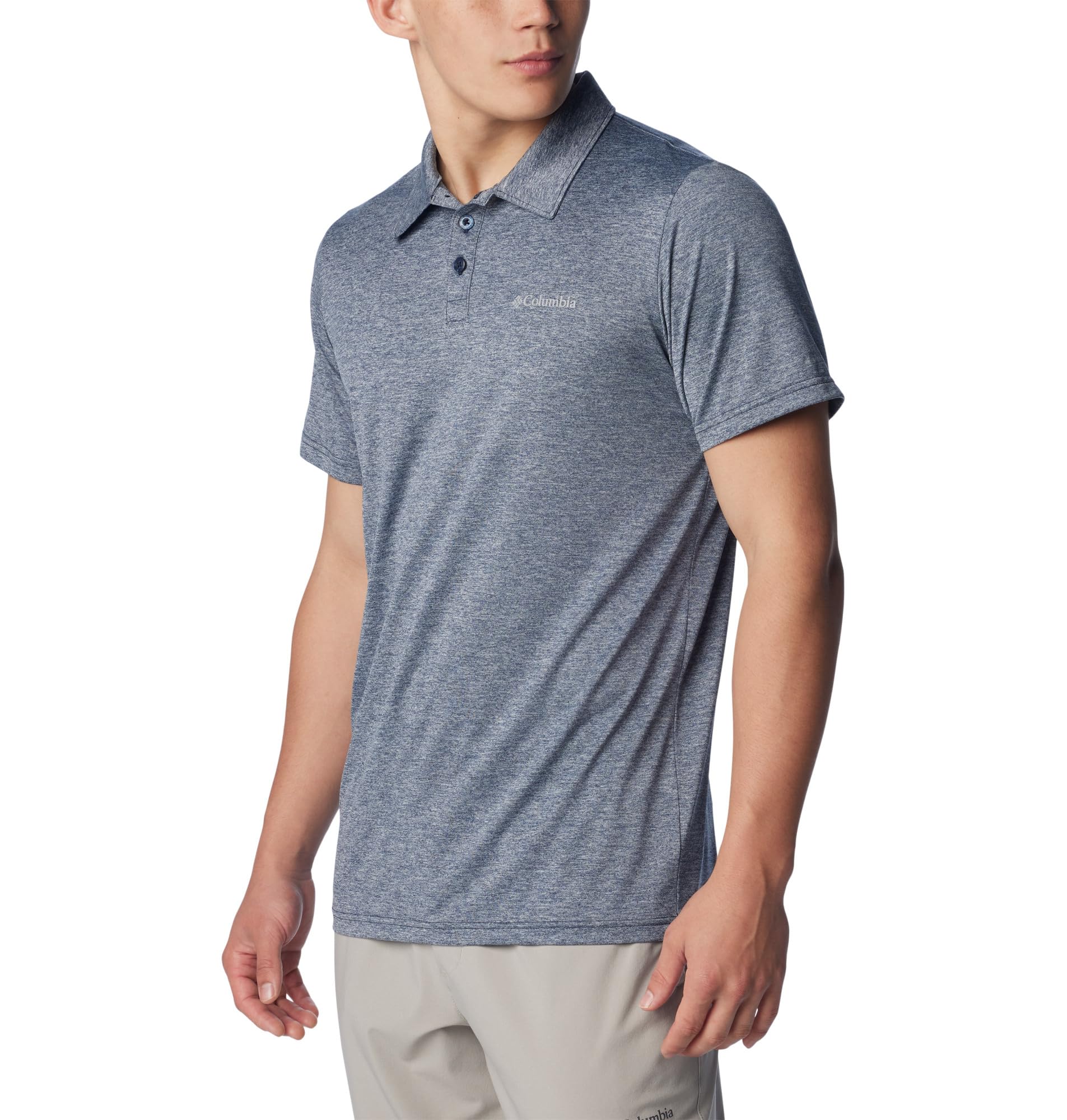 Columbia Męska koszulka polo turystyczna Kolegiata Navy Heather M