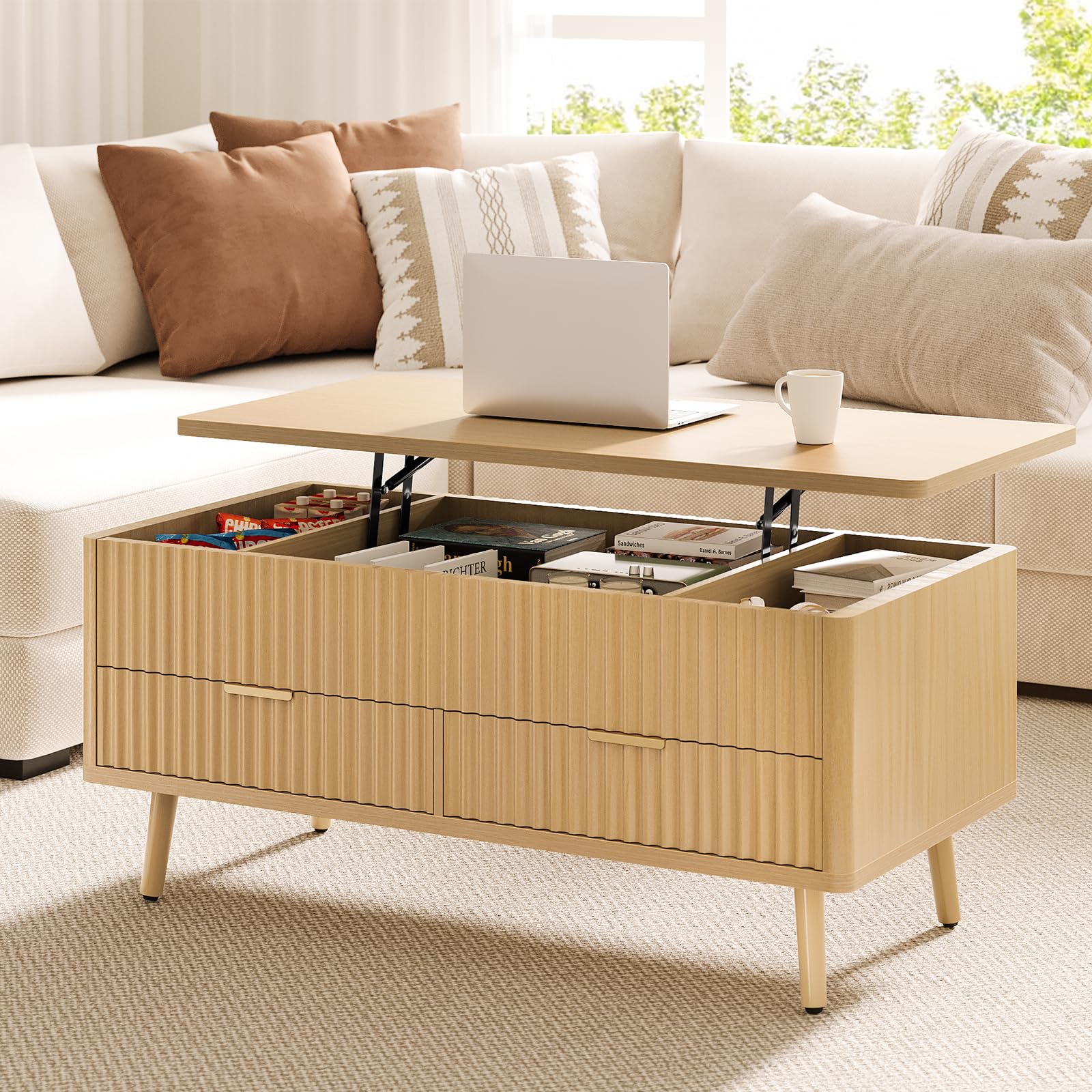 Curlaky Lift Top Coffee Table