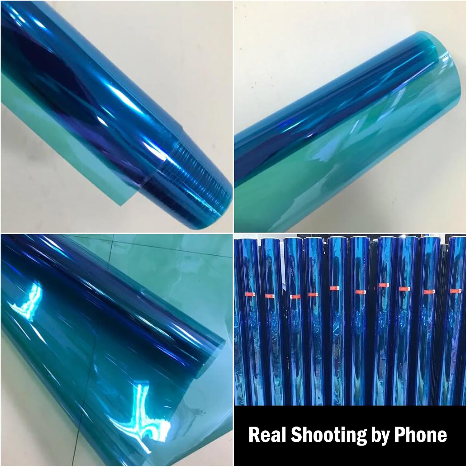 Light Blue Chameleon Windshield Tint Car Windshield Sun Shade Tint Reflective Glass Film 19.68'' x 118''