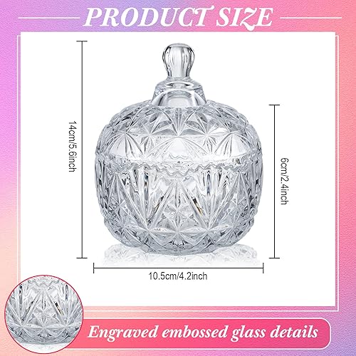 Miniatura 8 de Tanlade 8 tarros de caramelo con tapa, tarros de boticario con tapas, platos de dulces con tapas, tarro de cristal para bufé, caja de joyería de