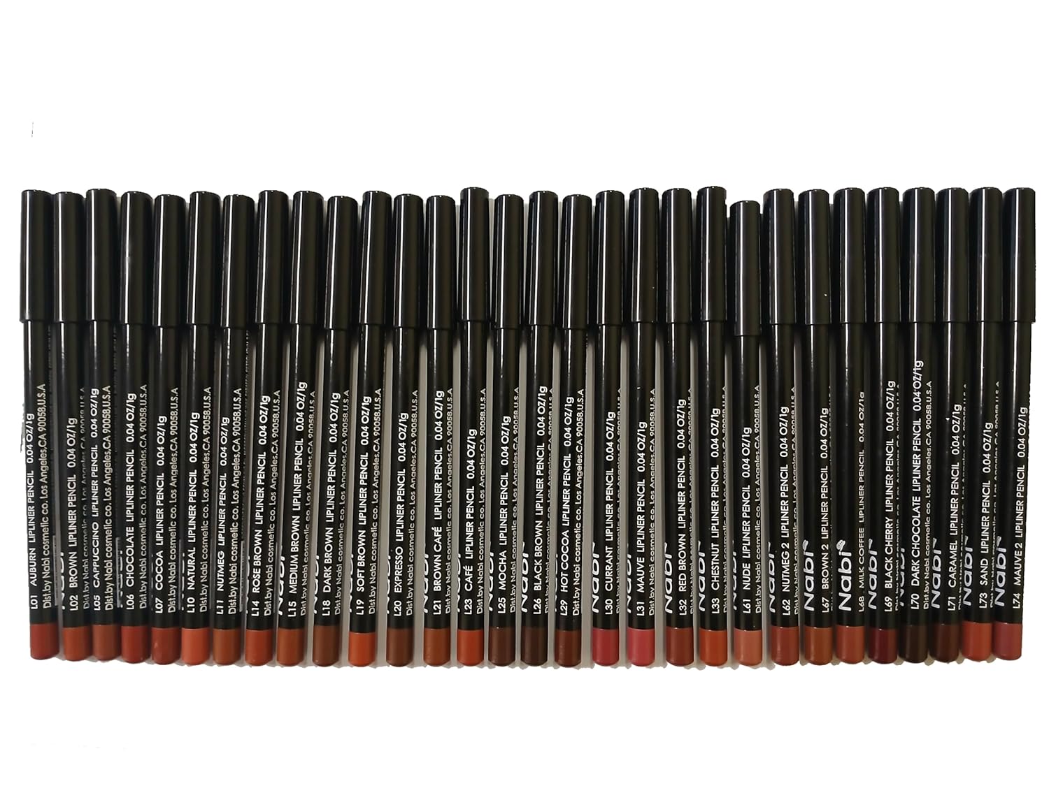 Nabi 30 Pieces, 30 Colors Lip Liner Pencil (Brown Tone, 5.5)