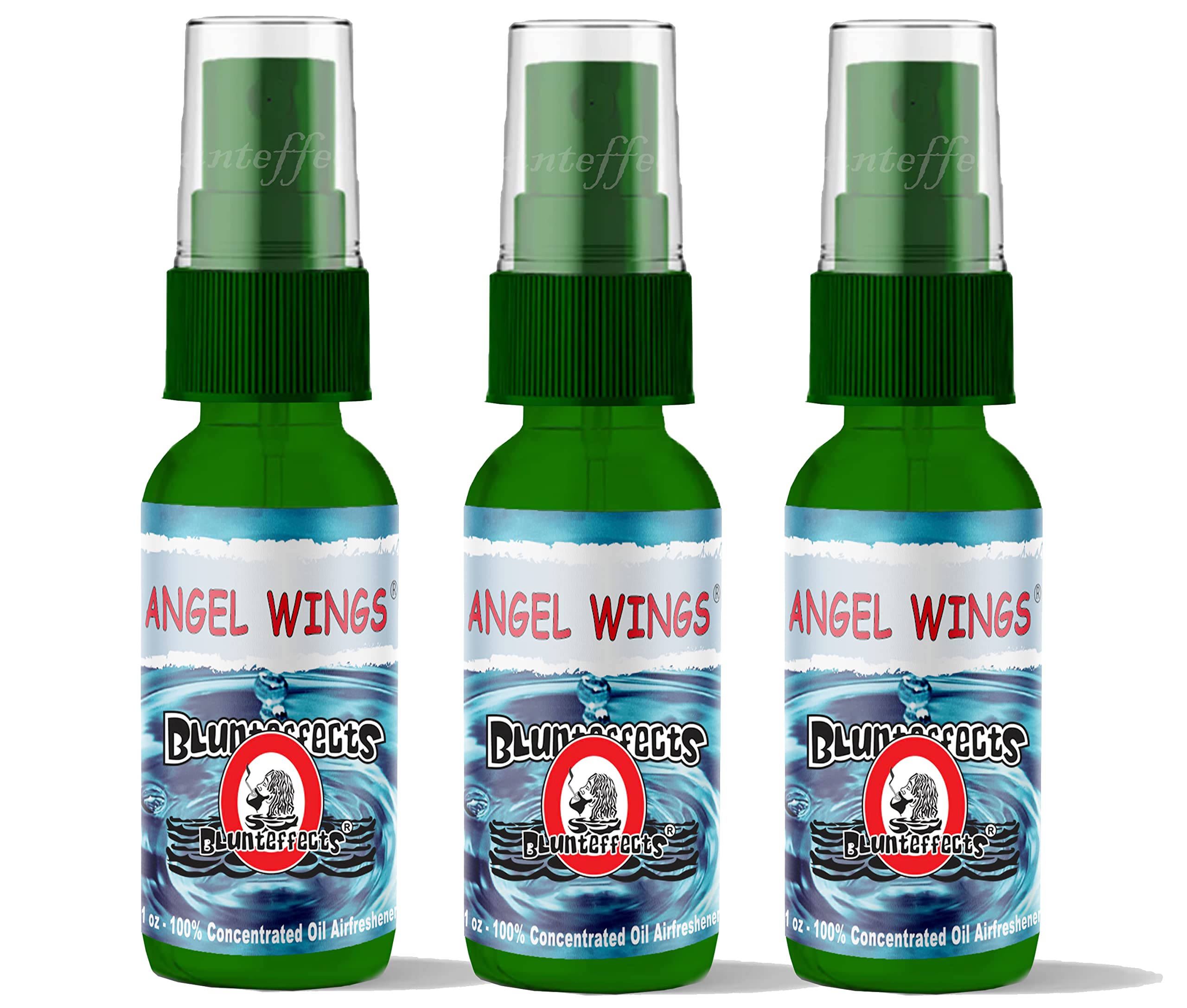 BlunteffectsBlunt Effects 100% concentrated Air Freshener Car/Home Oder Neutralizing Spray (3 Pack) [Choose The Scent] (Angel Wings)