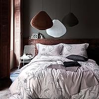 Vista 26 de MILDLY Juego de funda de edredón 100% algodón de fibra larga, funda de edredón impresa con patrón de mármol acuarela azul, juego de ropa de cama