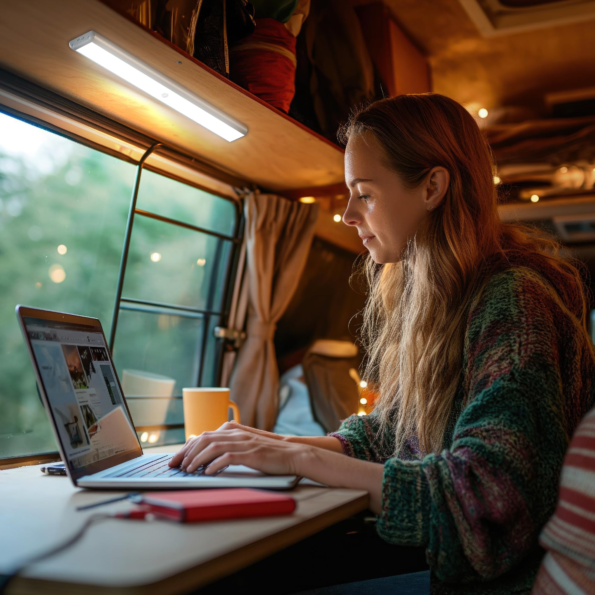 LEPOTEC Luce Armadio da 52 LED per Utilizzo Interno, Illuminazione a Batteria Ricaricabile con Sensore di Movimento, per Armadi, Cassetti, Corridoio, Camera da Letto, Colore Argento, 2 Pezzi