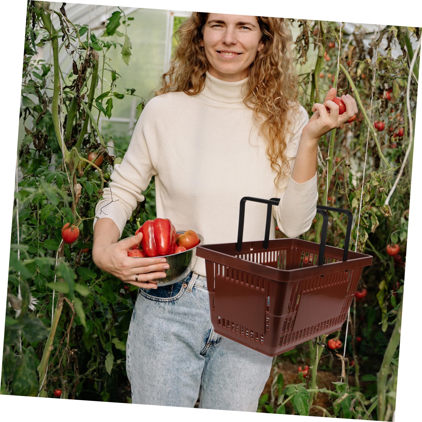Einkaufsbasket Kunststoffkorb Mit Ergonomischem Griff Stabiler Aufbewahrungskorb Für Snacks Obst Und Mehr Für Supermärkte Und Geschäfte Leicht Zu Reinigen Und Tragbar
