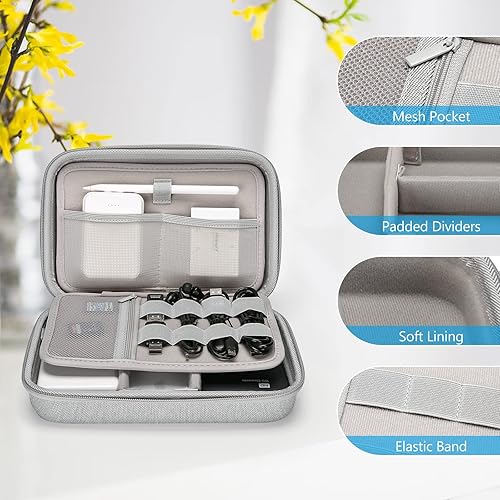 Miniatura 3 de ProCase Estuche organizador electrónico de viaje duro para MacBook adaptador de corriente cargadores cables banco de energía Apple Magic Mouse Apple