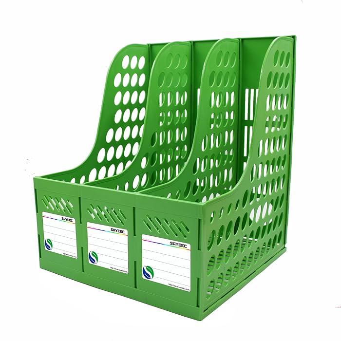 Buy Desk File Organiser, KXF 3 Sections Sturdy Desktop Plastic Magazine