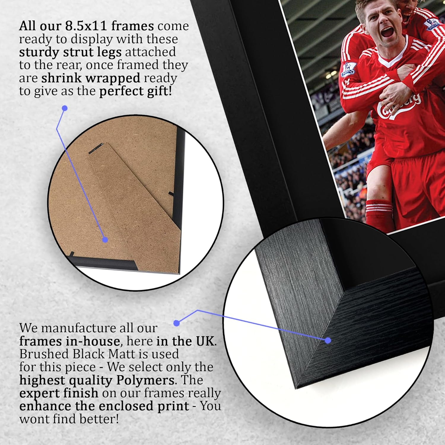 HWC Trading Steven Gerrard & Fernando Torres Liverpool Framed Gifts Printed Signed Autograph Picture for Fans and Supporters - US Letter Size