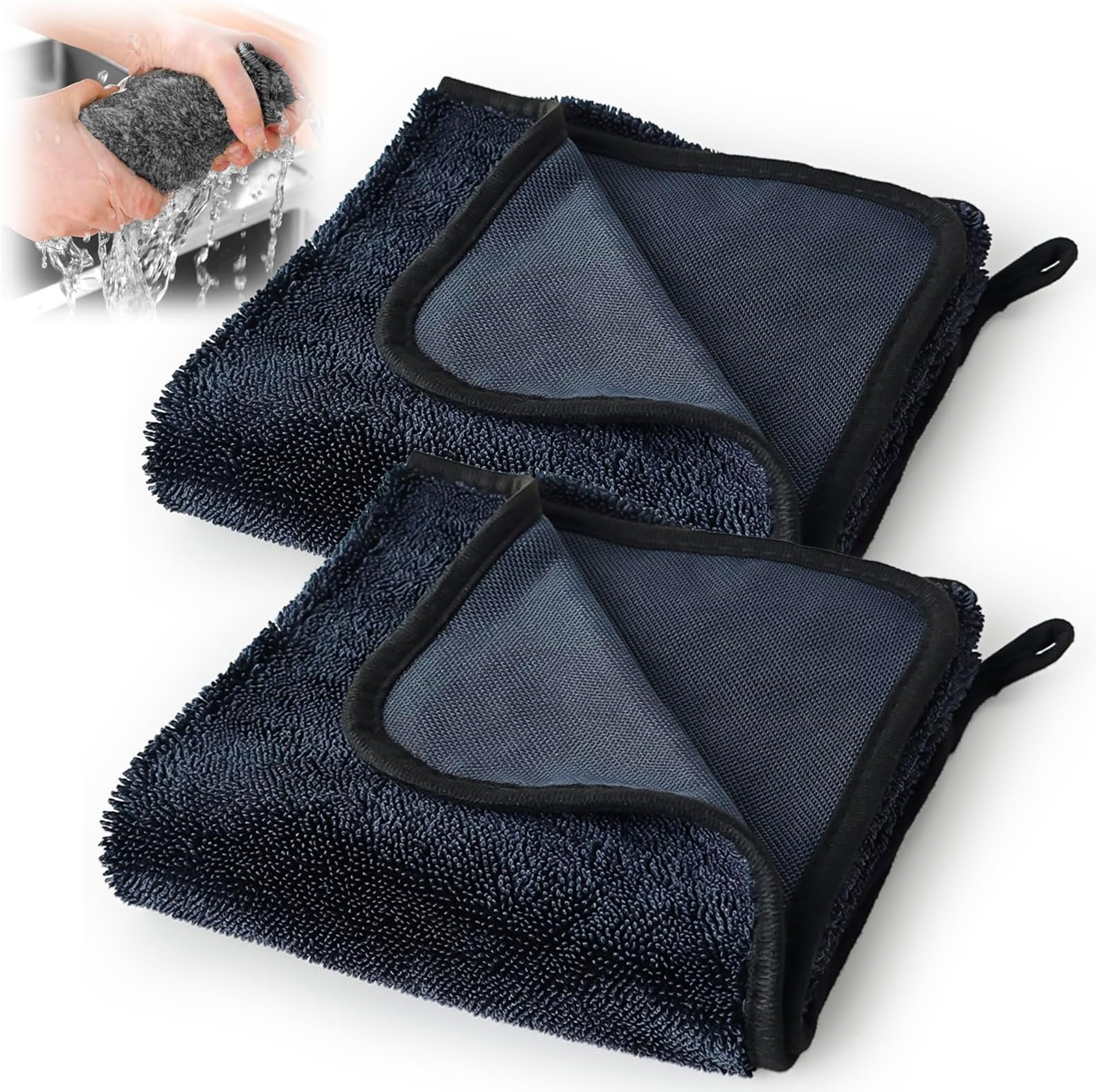 Bathroom Drying Cloth, Thicken Drying Towel Wonder Super Absorbent Cloth for Car Window Shower Bathroom Kitchen(40×40cm) (2PCS)