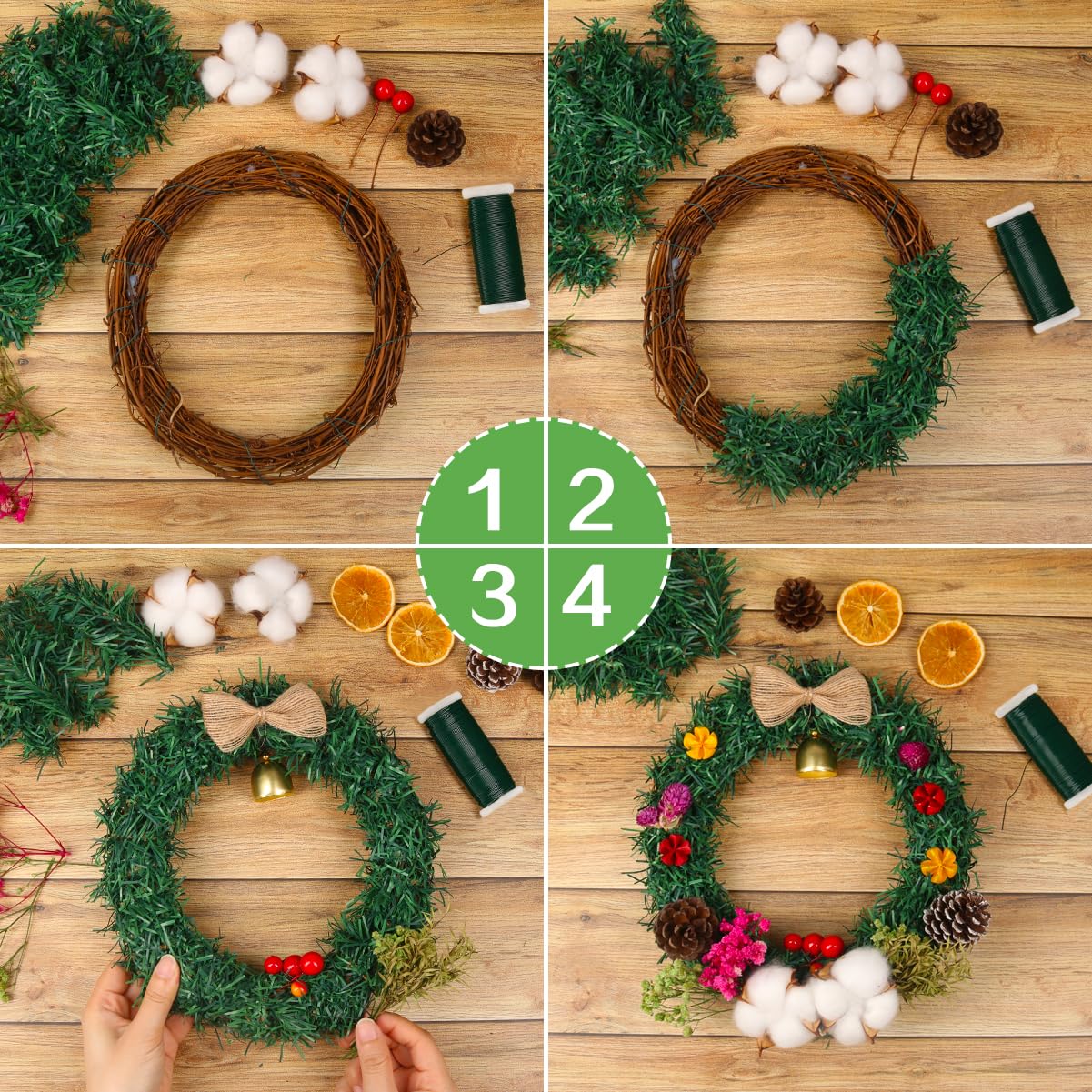 Fil De Fleuriste Vert Calibre 22 (0.76mm) - Rouleau De 100m Avec Coupe-Fil Intégré - Pour Couronnes, Bouquets, DIY