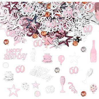 GoldRock Confetti 60th Birthday Decoration Confetti 60th Birthday Man Woman Table Decoration 60th Birthdays Rose Gold 60th Birthday Confetti Decoration Confetti for 60th Birthday Anniversary Birthday Decoration 60 Years