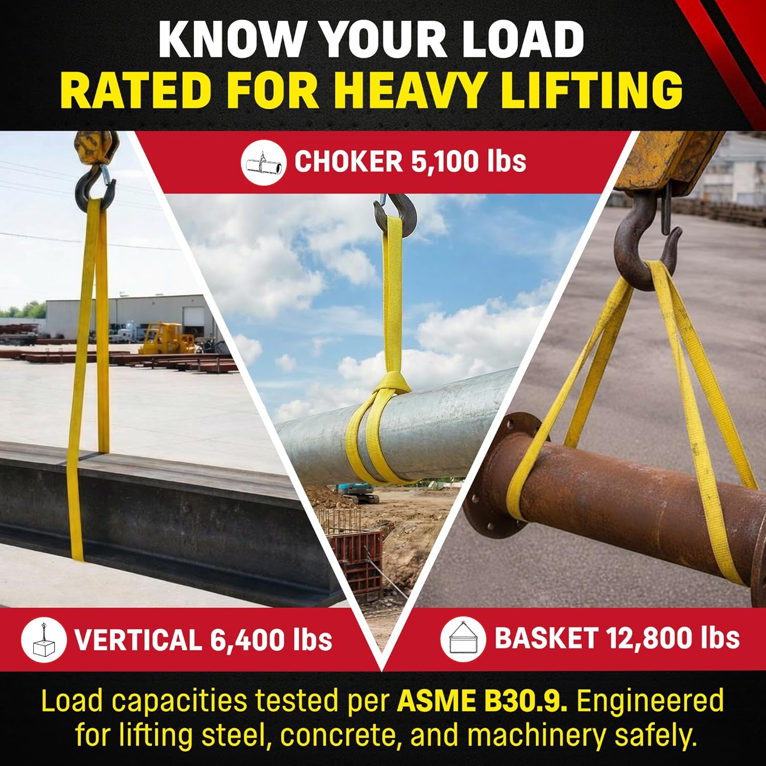 DD Sling 1" x 4' Nylon Endless Lifting Sling – USA Made, 6,400 lb Vertical, 5,100 lb Choker, 12,800 lb Basket – 2 Ply Heavy Duty 900 Webbing, Type 5 Endless Rigging Sling