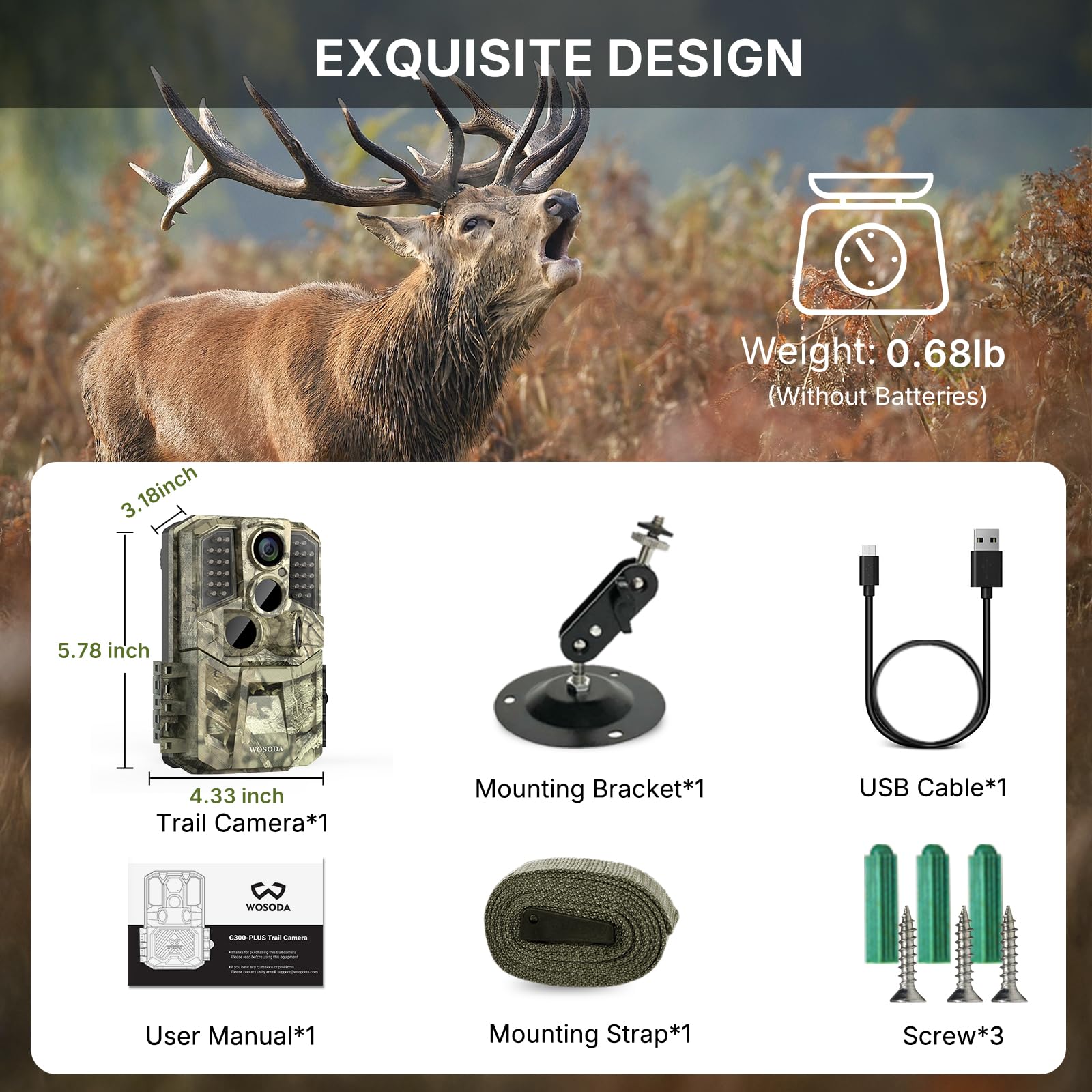 Amazon.com: WOSODA 36MP 1920P Trail Camera, Game Camera with Night