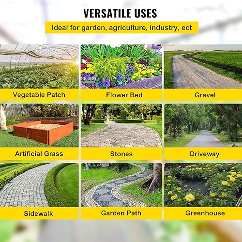 Vista 47 de Happybuy - Funda para suelo de tela geotextil resistente, no tejida para invernadero comercial, jardín, barrera, tapete para bloqueo