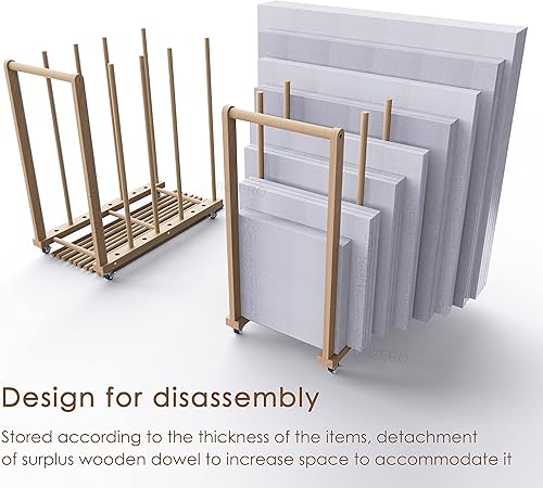 Miniatura 4 de Estante de almacenamiento de arte, almacenamiento de lienzo de arte, tableros de lienzo con asa y ruedas giratorias para tablero de dibujo, panel,