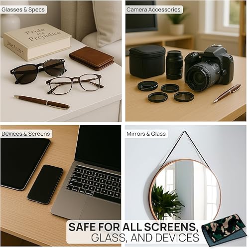 Miniatura 6 de Paño de microfibra de Buff, pack de 2 con estuche, gamuza de microfibra ultrafina de doble cara, diseñada para lentes, celulares, tablets, lentes,