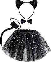 Vista 1 de Spooktacular Creations Conjunto de disfraz de animales para niños con tutú, cuello y cola con diadema, kit de accesorios de cosplay para niñas