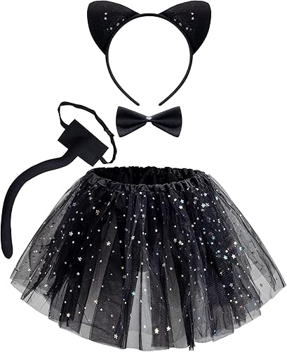 Spooktacular Creations Child Animals Costume Set with Tutu, Headband Collar and Tail, Cosplay Accessory Kit for Girls