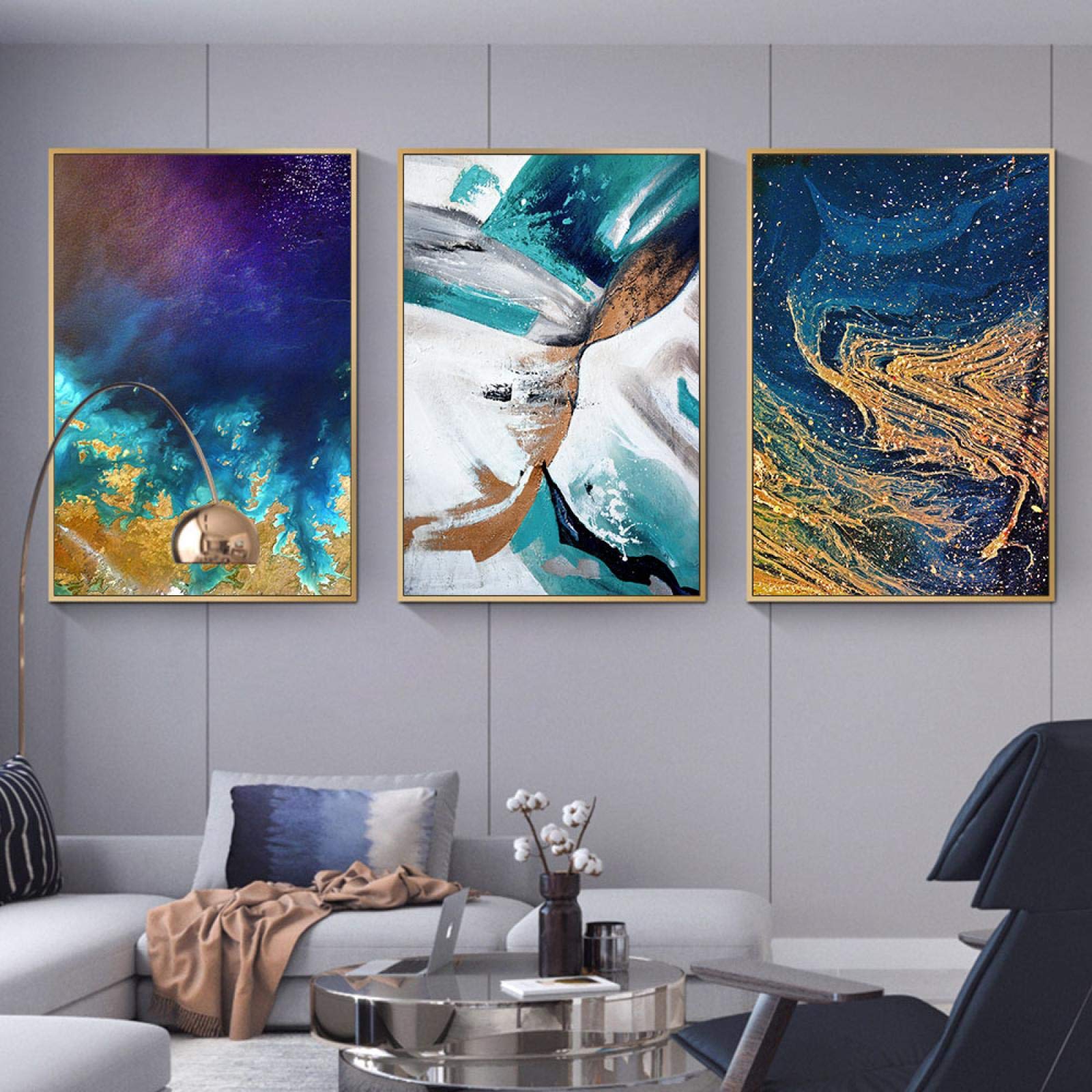 Affiche abstraite de sable fin en triptyque moderne 60x90cm - 6