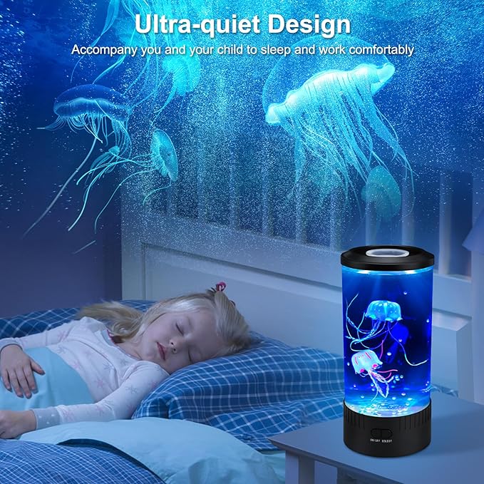 Relity Relity Jellyfish Tank Table Lamp Remote Control with Color Changing Light Gift for Kids Men Women Home Deco for Room Mood Light for Relax photo 2