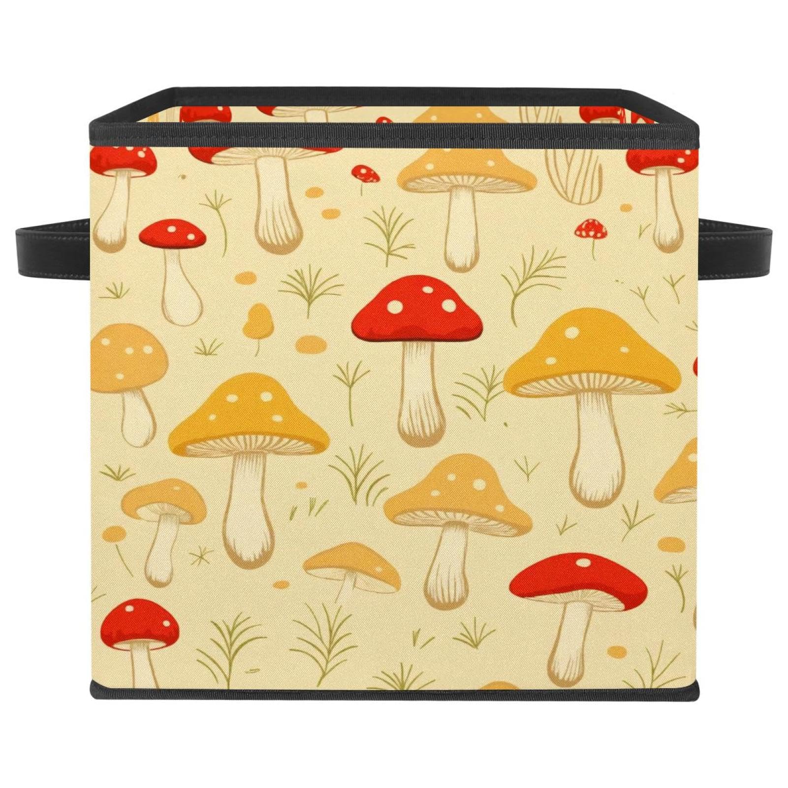 Boîte de rangement pliable grand cube de rangement durable motif champignon