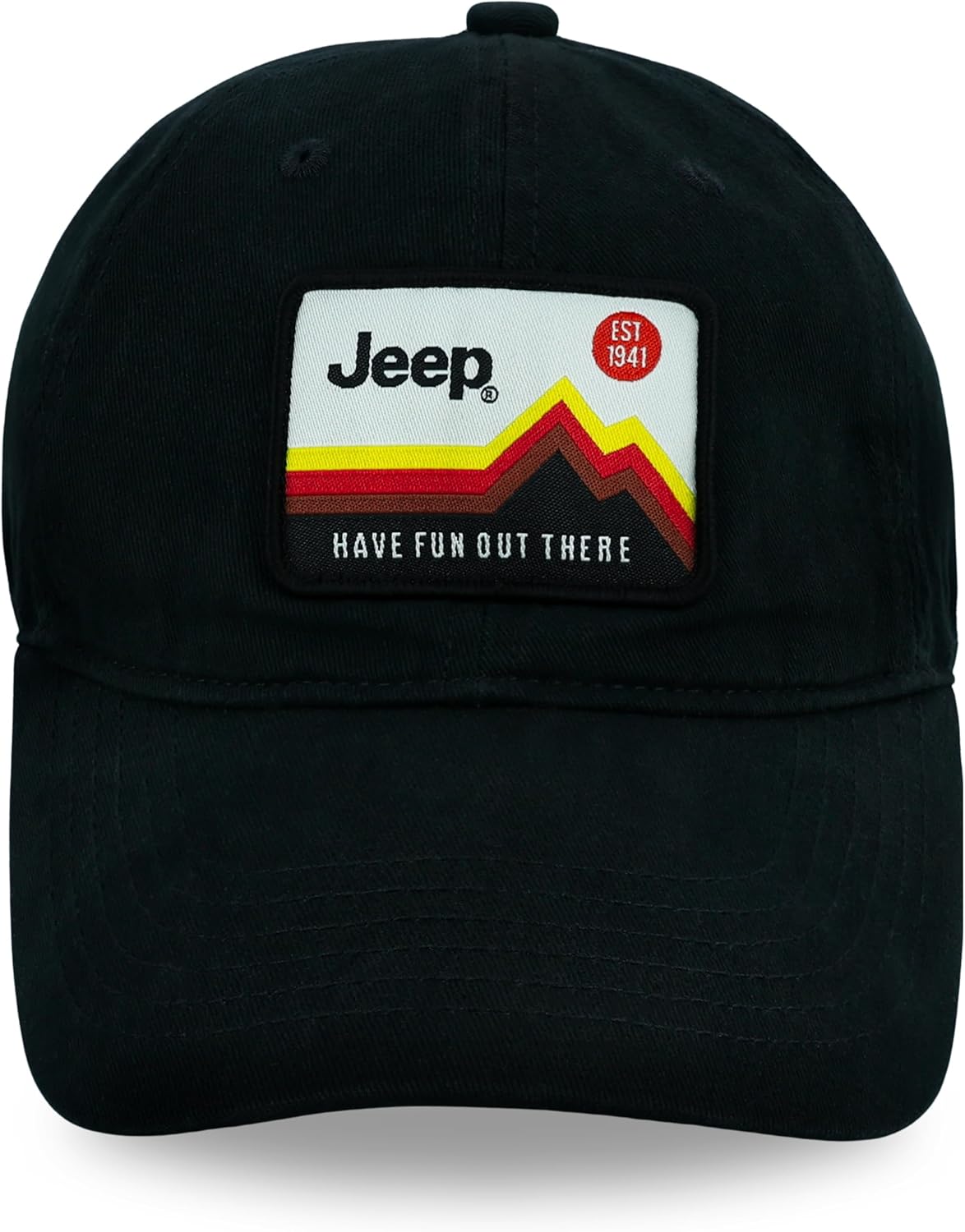 Jeep Have Fun Out There Logo Embroidered Patch Garment Washed Twill Hat Unstructured/Black