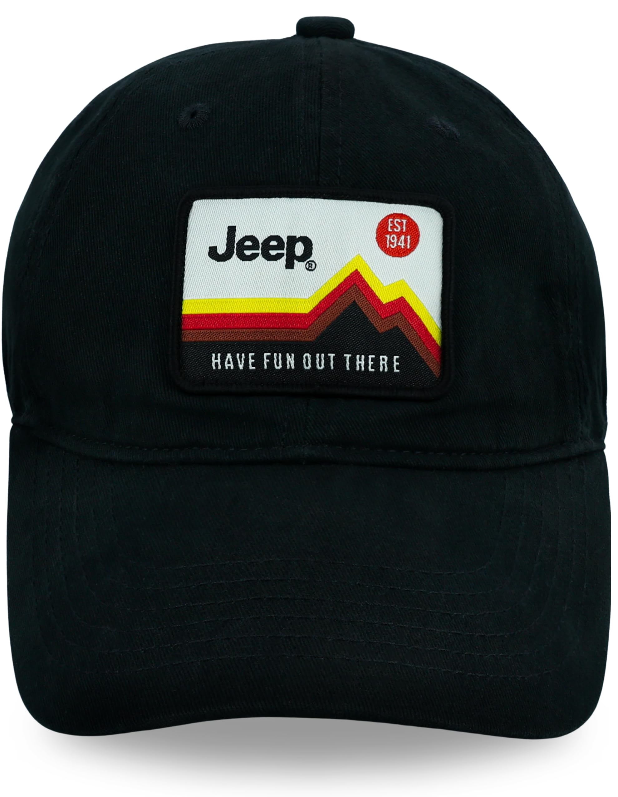 JeepHave Fun Out There Logo Embroidered Patch Garment Washed Twill Hat Unstructured/Black