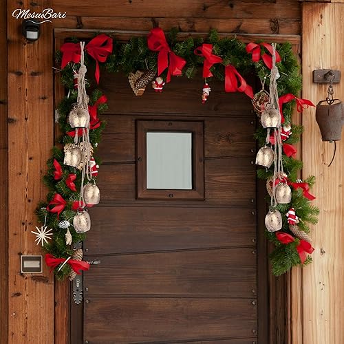 Miniatura 7 de Juego de 4 campanas de viento relajantes, campanas colgantes de metal rústico con cuerda, campanas de hierro para el hogar, jardín, balcón,