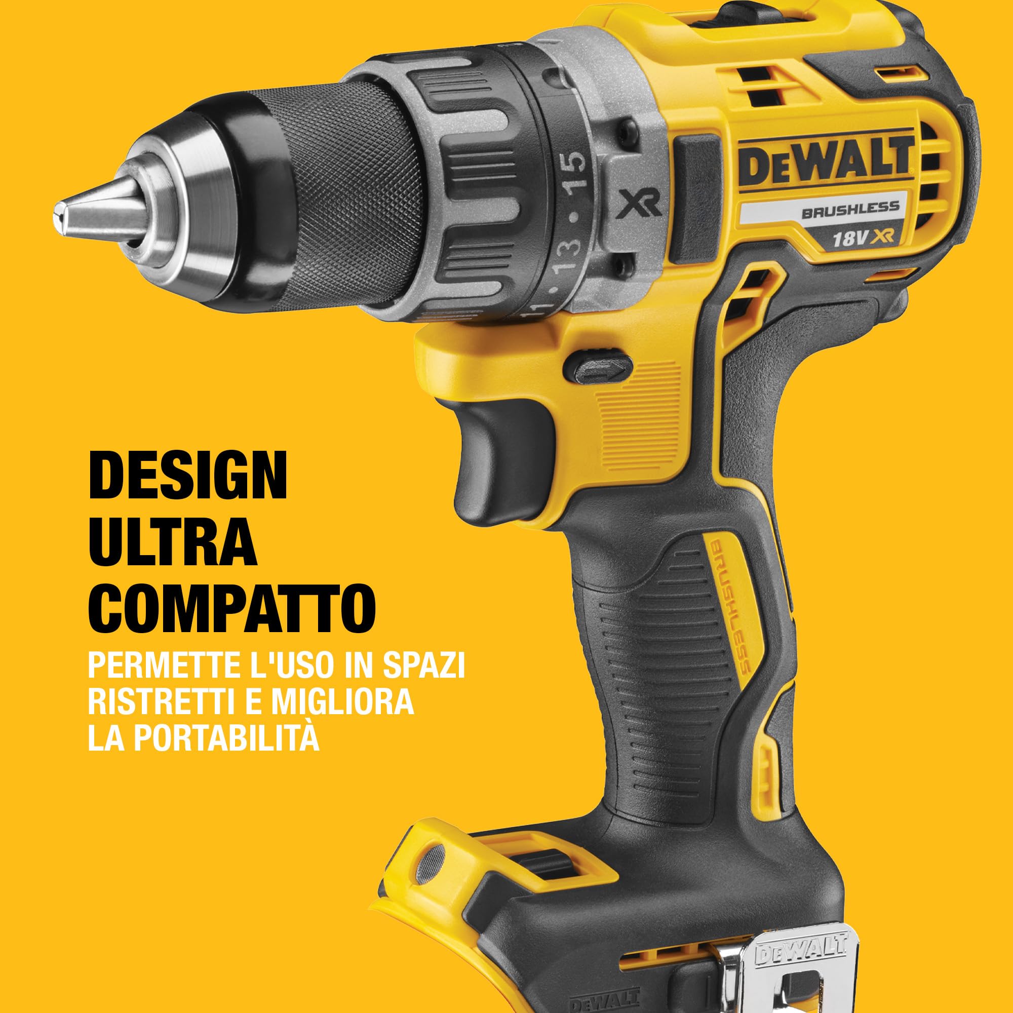 DEWALT Trapano Avvitatore Senza Spazzole 18V XR - Solo Utensile, DCD791NT-XJ