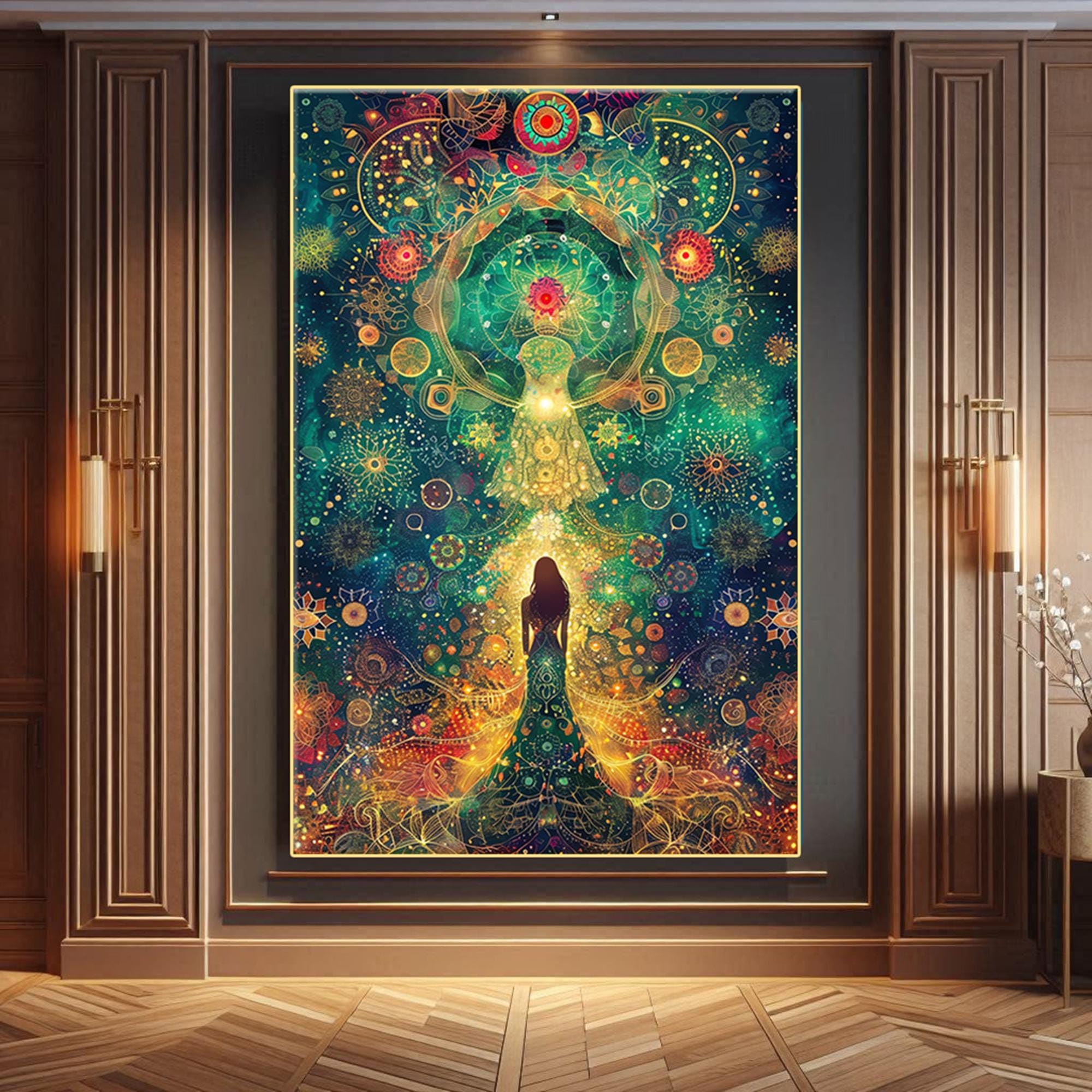Tableau sur toile énergie féminine bohème XINBAO 80x110cm - 8