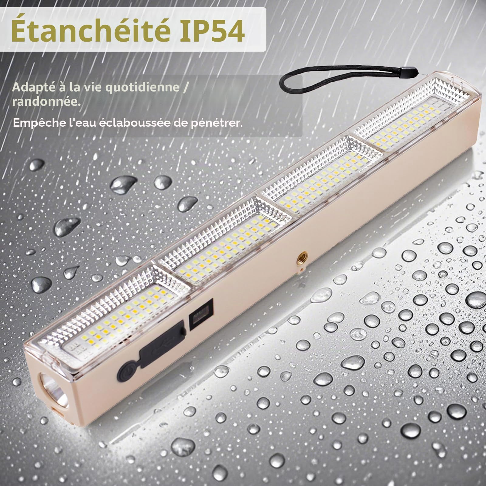 Eleganted Lampe de Camping magnétique Lumière de Tente extérieure 4000mAh USB Rechargeable Accessoires de Camping Portable Baladeuse LED pour Garage Camping, l'éclairage de Travail, Pêche