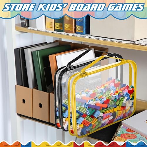 Miniatura 29 de Sanwuta Paquete de 6 bolsas de almacenamiento de juguetes, bolsas organizadoras de PVC con cremallera, contenedor de juguetes impermeable para