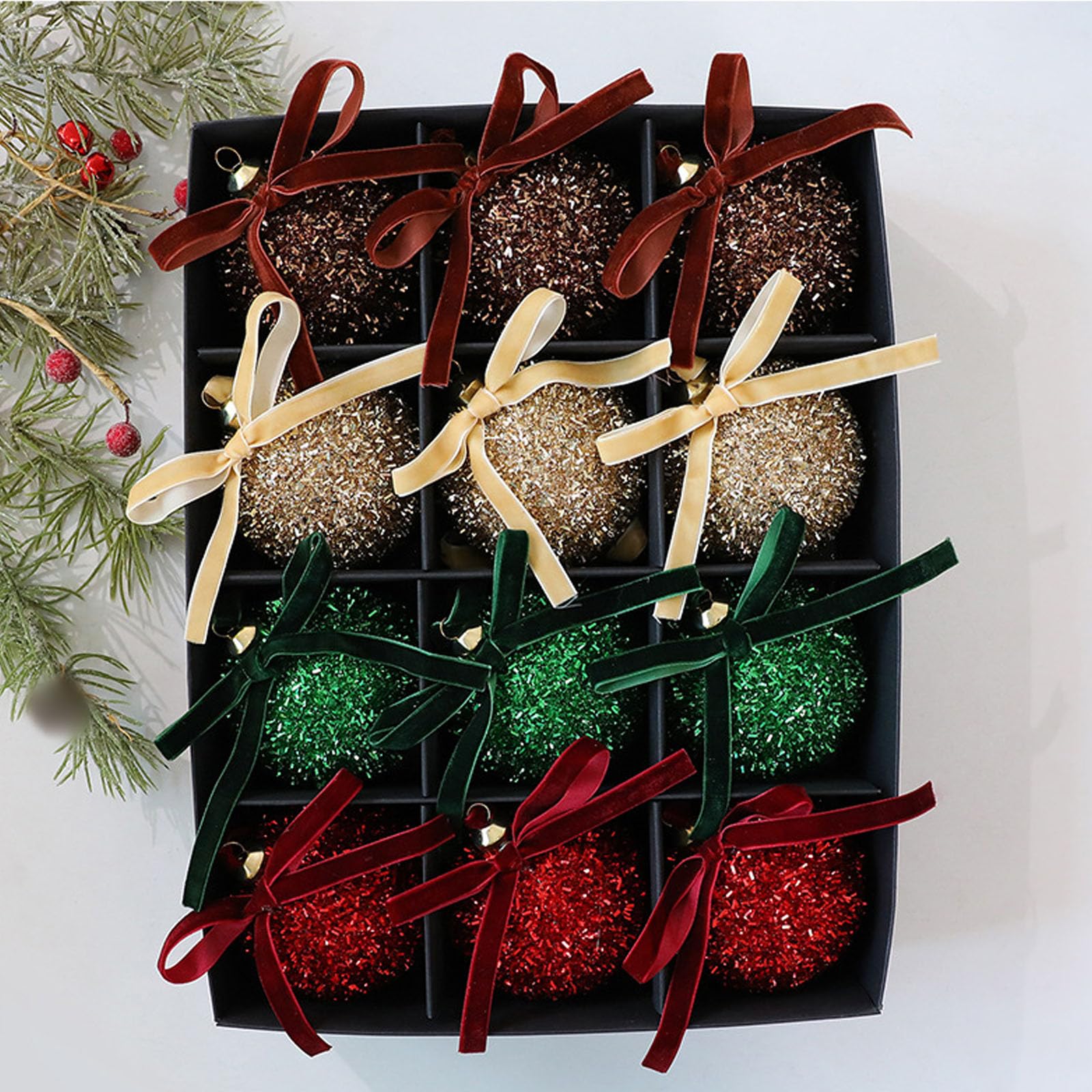 Bola de Navidad de espuma irrompible con diseño de lazos, fácil de colgar para el hogar, tiendas, pantallas, fácil de usar, adorno de fiesta
