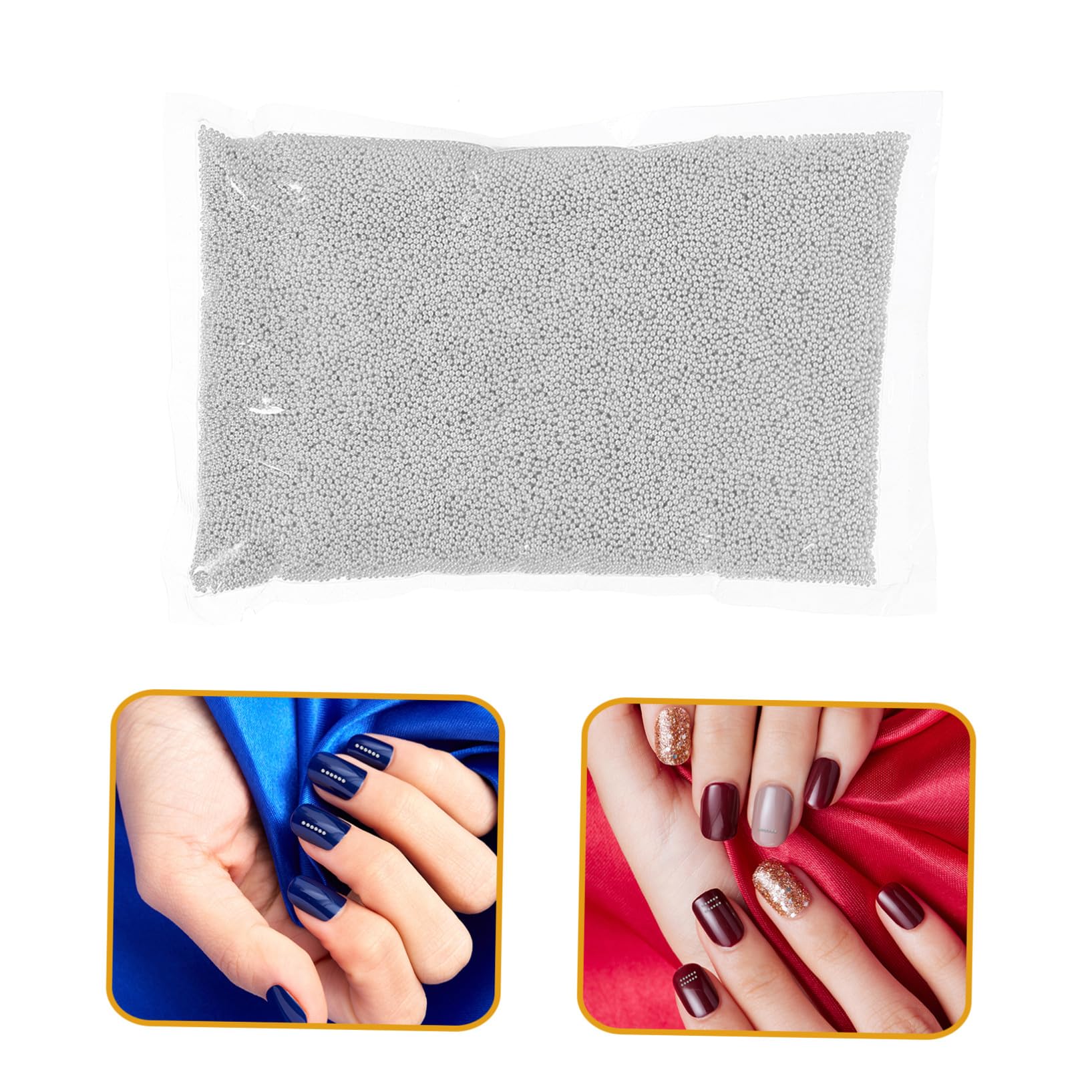 PACKOVE Sferette Metallo Unghie Argento Piccole Sfere per Nail Art Fai da Te Decorazioni Resistenti e Brillanti per Manicure Creativa e Feste