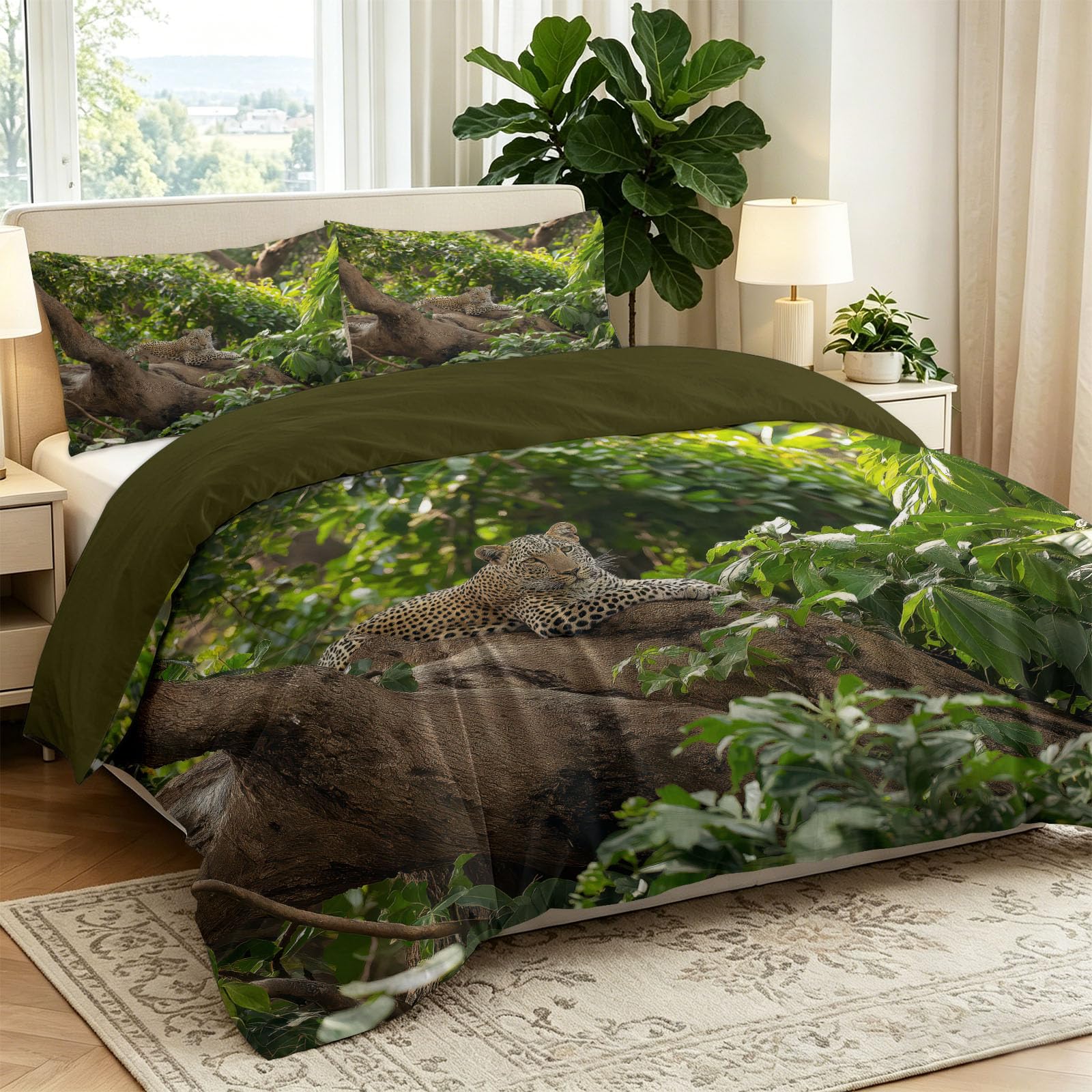 Naturlandschaft Dschungel Bettwäsche 155x220 cm Mikrofaser Bettbezüge