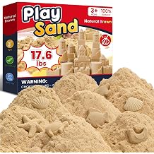 FURWEY 17.6lbs Play Sand,Natural Brown Sensory Sand,Suitable for Children to Shaping, Squeezing and SculptingWithout Molds