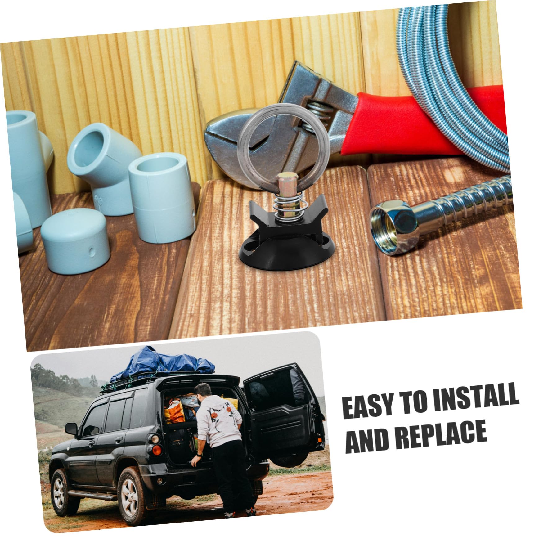Mipcase Kit de Puntos de Anclaje en Maletero de Coche para Asegurar Carga Redondos de Aluminio y Acero Inoxidable con Liberación Rápida con Instalación Fácil y Almacenamiento Cómodo