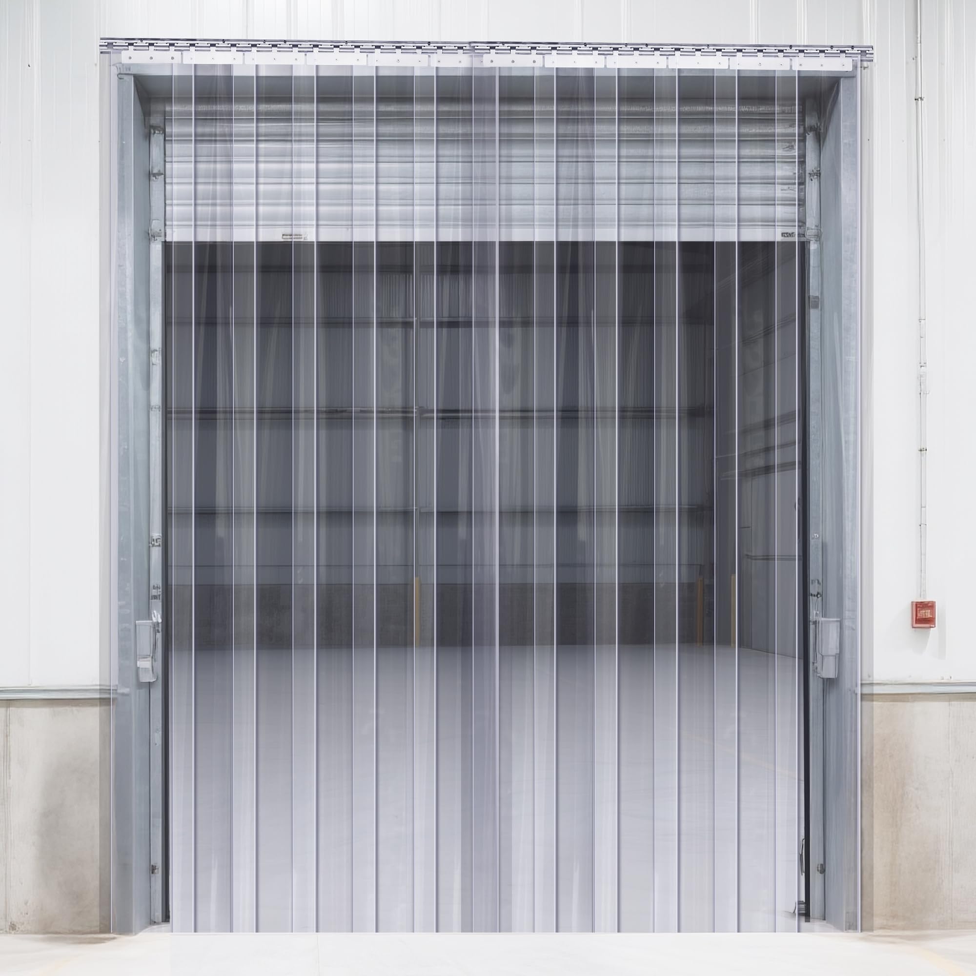 Photo 1 of ***SIMILAR**** VEVOR PVC Strip Curtain, 84" Height x 38" Width, 0.08" Thickness, 6PCS Clear, Freezer & Cooler Door Strips, 50% Overlap Visit the Store
