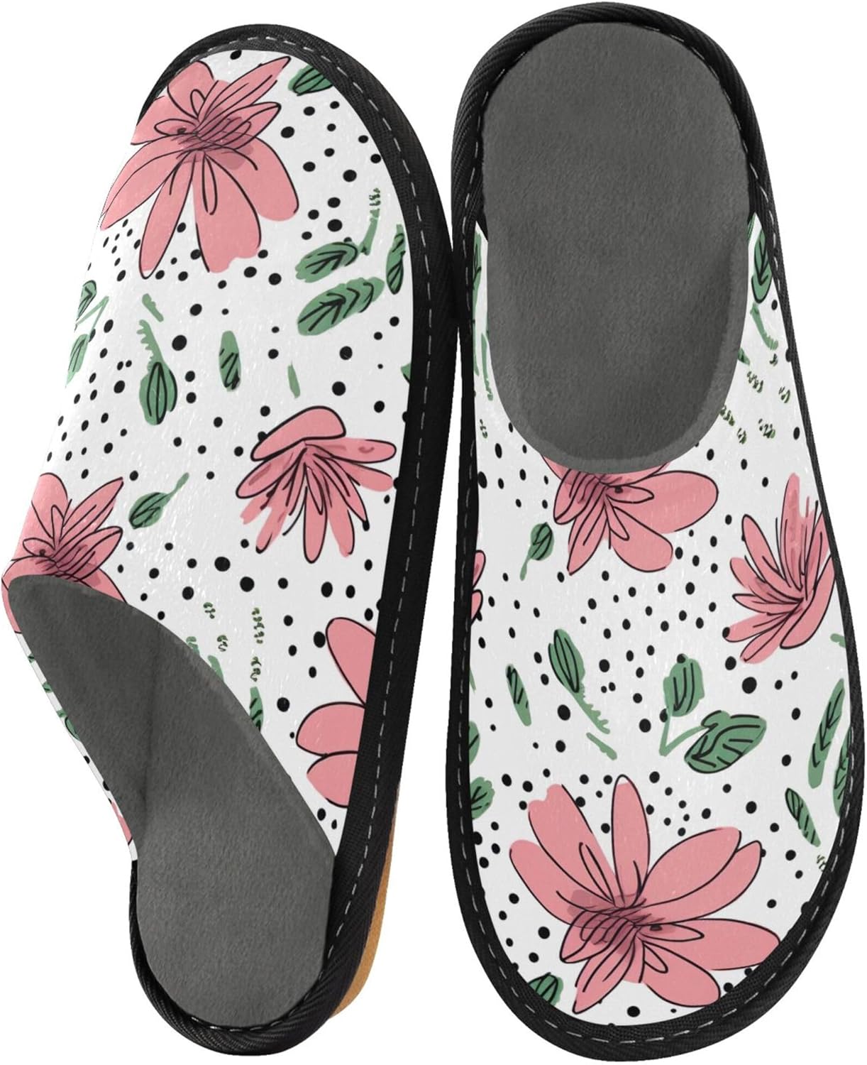 Flower House Slippers – Cozy Fuzzy Slippers for Guests, Washable & Disposable, Perfect for Shoeless Home, Spa & Hotel Use A110224